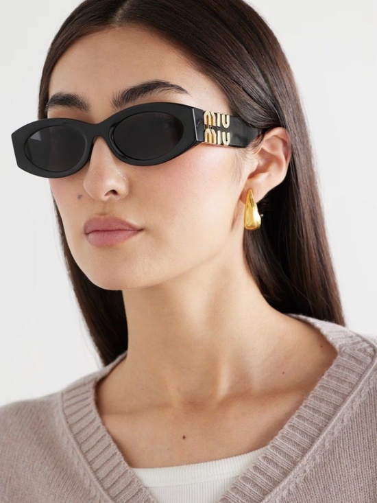 Miu Miu Black Cat Eye Sunglasses with Box